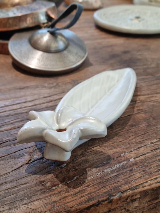 Røgelsesholder Simple Flower Keramik - Natur