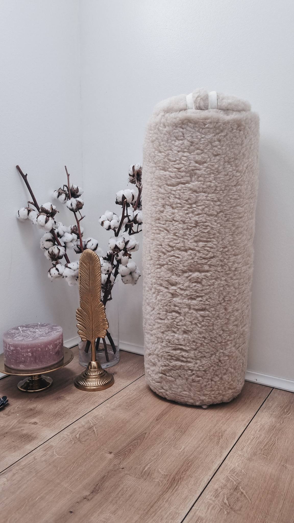 Release Wool Round Bolster - Sand