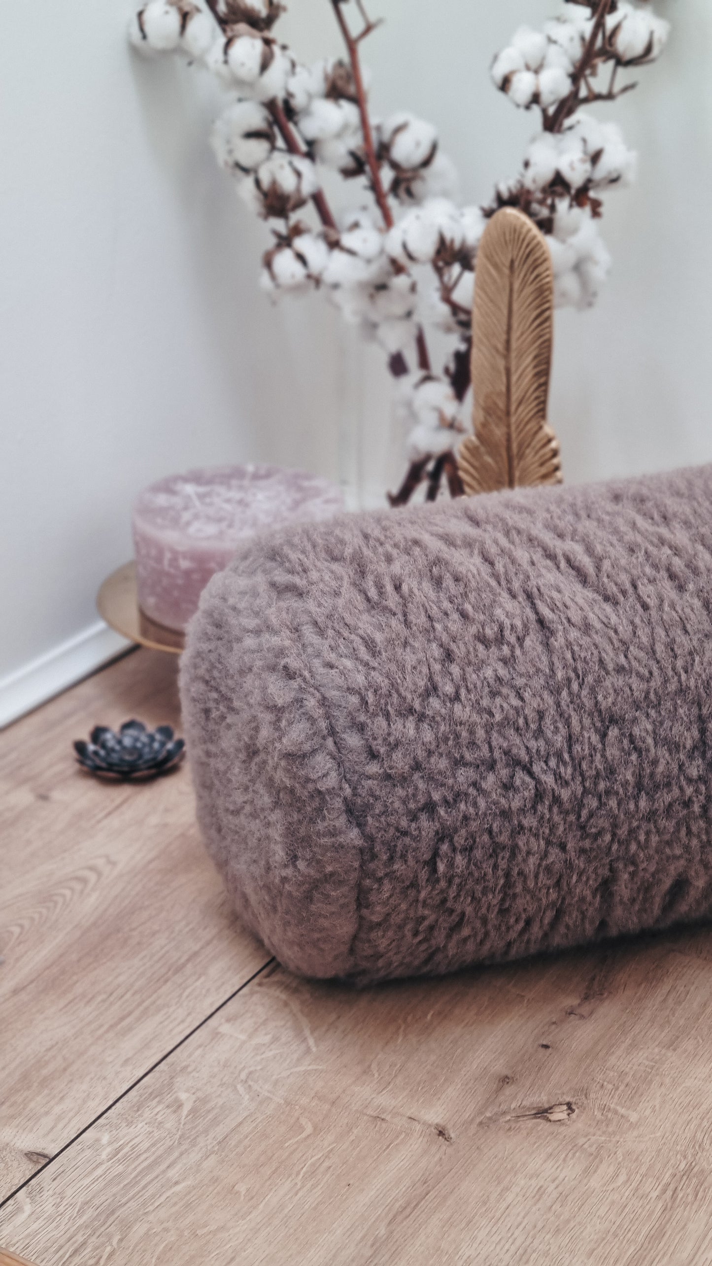 Release Wool Round Bolster - Light Brown