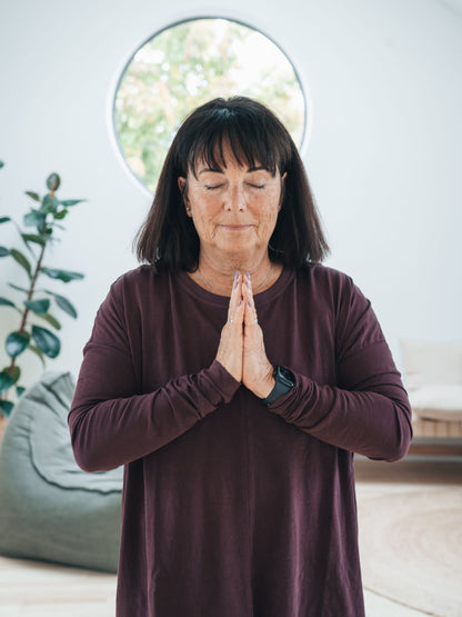 Lion Drapy Tee - Dark Plum