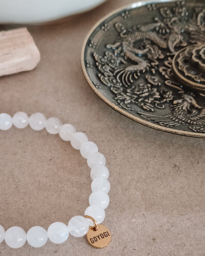 Mantra ENERGY armbånd - Fornyelse - Hvid månesten -