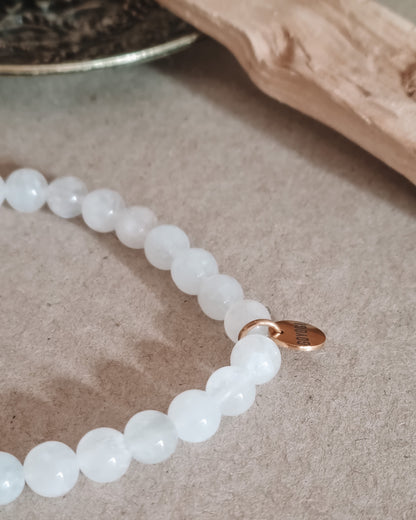 Mantra ENERGY armbånd - Fornyelse - Hvid månesten -