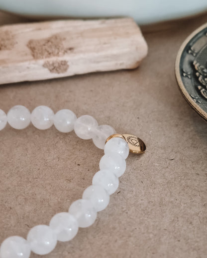 Mantra ENERGY armbånd - Fornyelse - Hvid månesten -