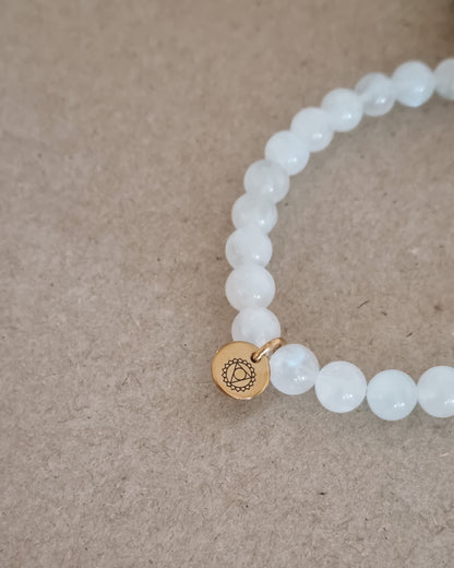 Mantra ENERGY armbånd - Fornyelse - Hvid månesten -
