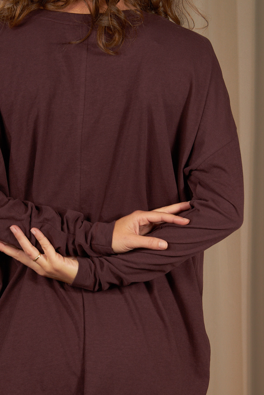 Lion Drapy Tee - Dark Plum