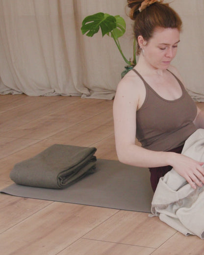 Mindful Deluxe Yoga Blanket - Beige