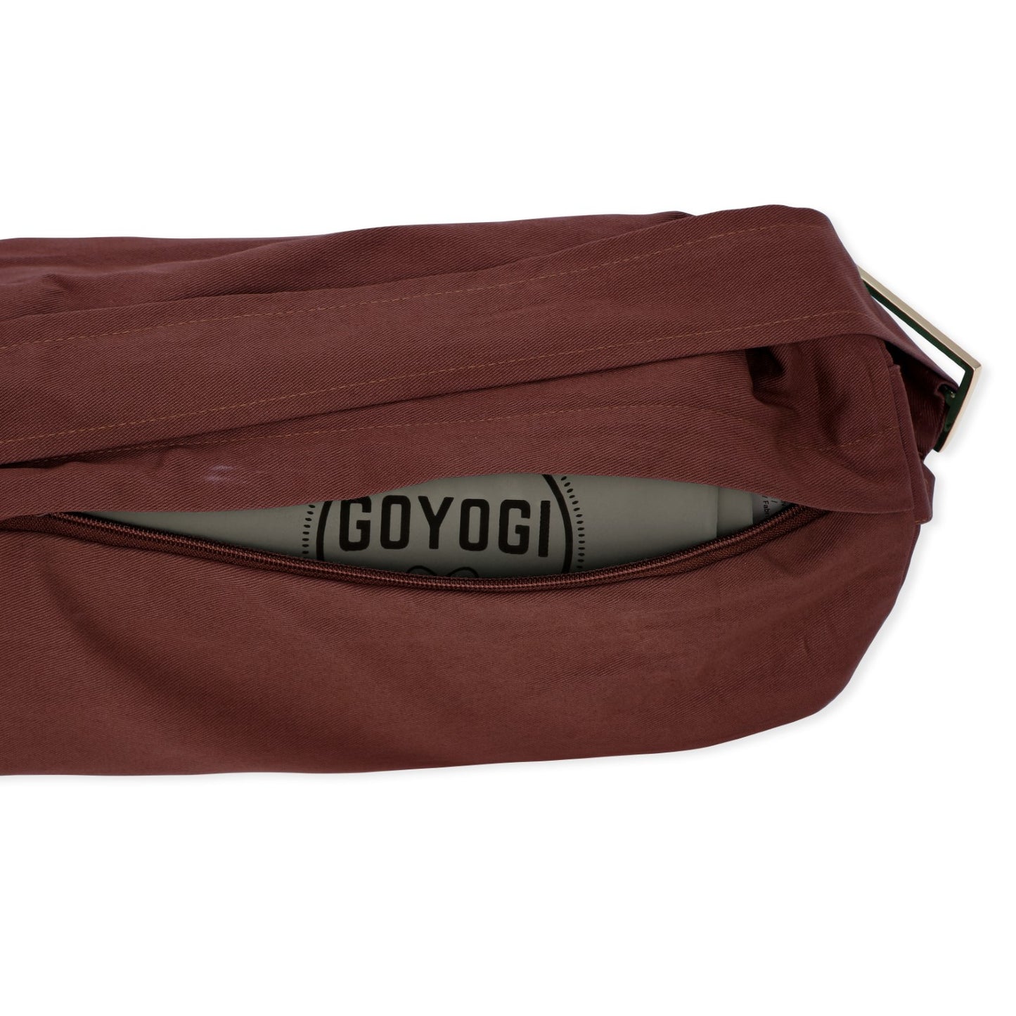 Yoga bag in eco cotton w/zipper - Brown